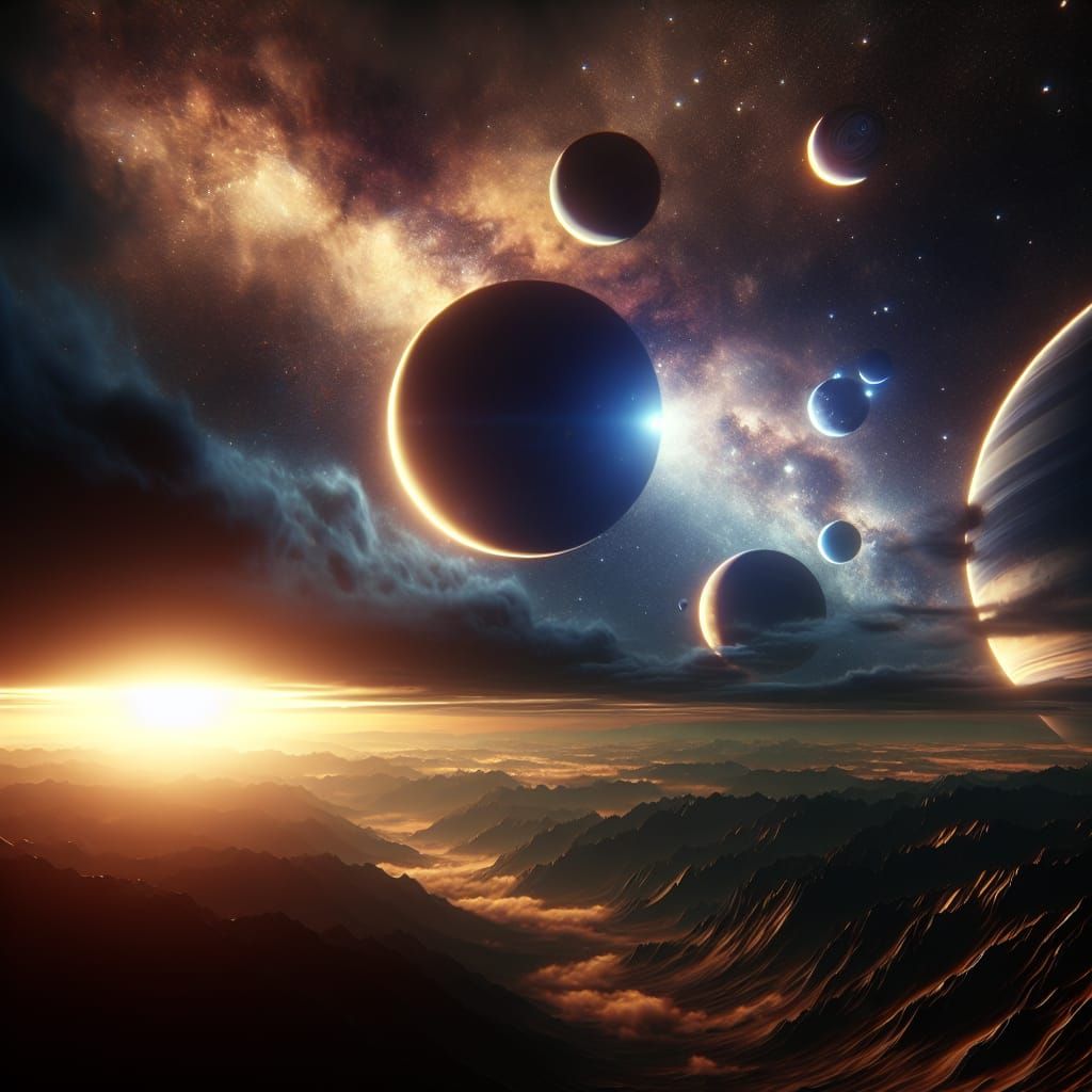 Planets in Night Sky: Cinematic CGI Masterpiece
