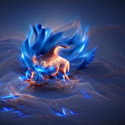 Mythical Creature Unleashes Blue Fire