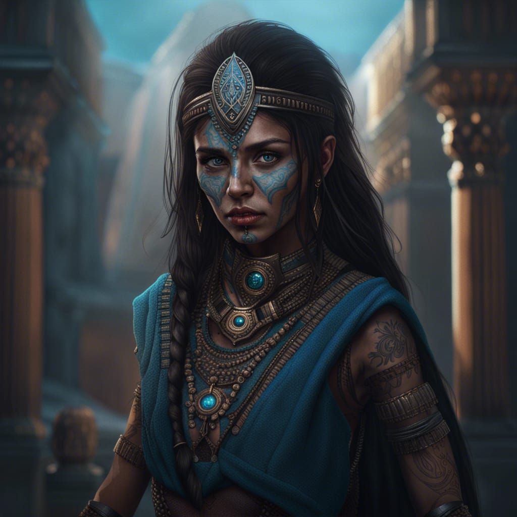 Incan Female Rogue Portrait in Ornate Detail