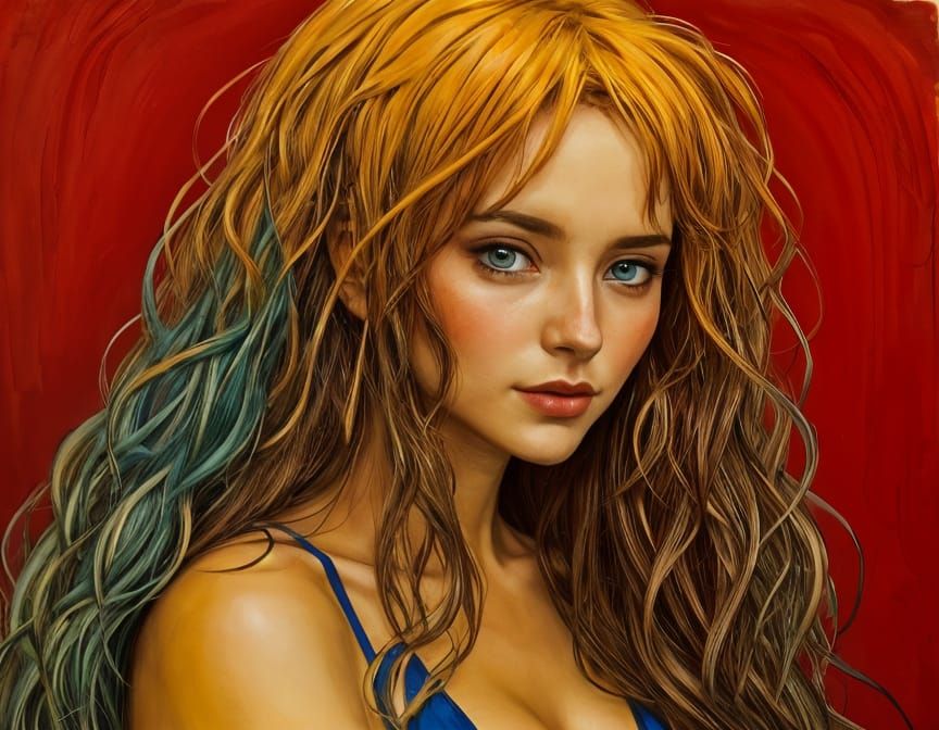 Sensual Portrait in Arthur Rackham Style