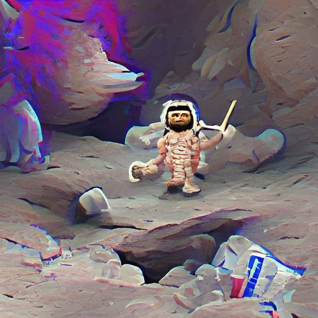 Caveman Astronaut in Space Suit
