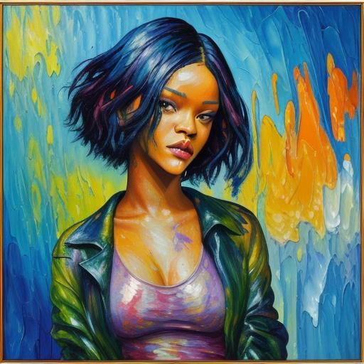 Rihanna in Neo-Impressionist Expressionist Style