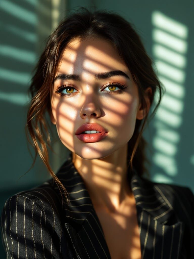 Warm Afternoon Portrait with Soft Light and Elegant Shadows