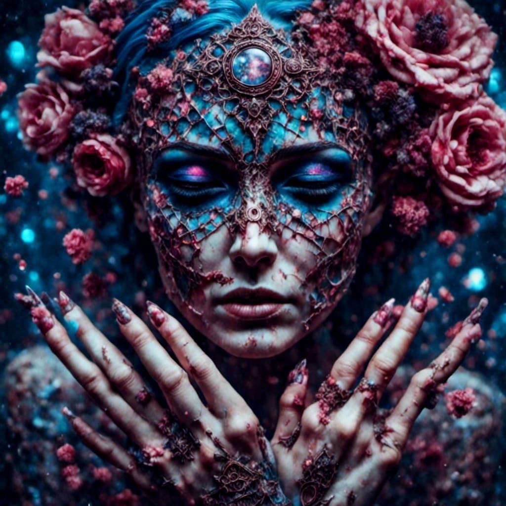 Hyperrealistic Flesh Ouija Board with Macabre Carvings