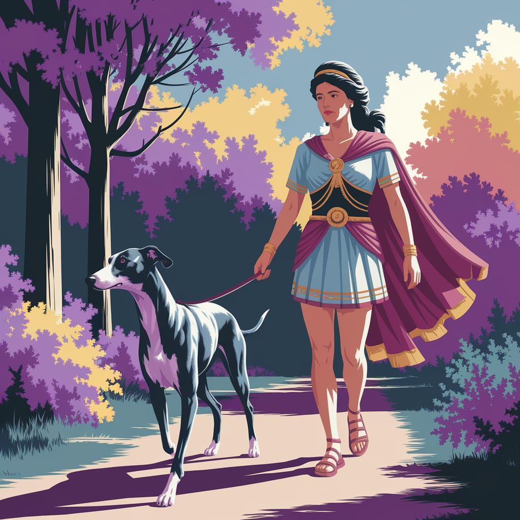 Wonder Woman in 8-Bit Pixel Art Scene