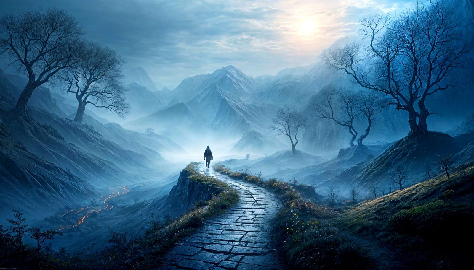 Epic Cinematic Digital Matte Painting of the Path of Time