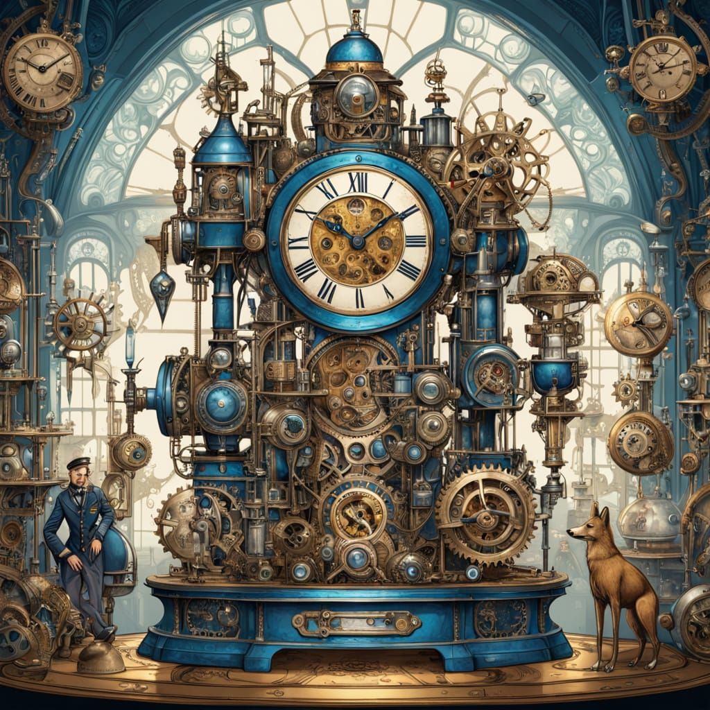 King of Diamonds as Master Clockmaker with Mechanical Creati...