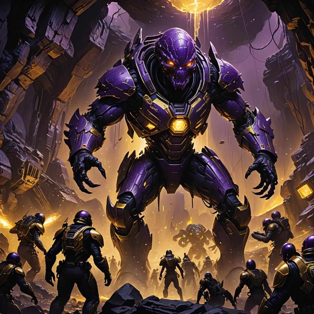 Alien Warden Invasion: Dark Fantasy Concept Art