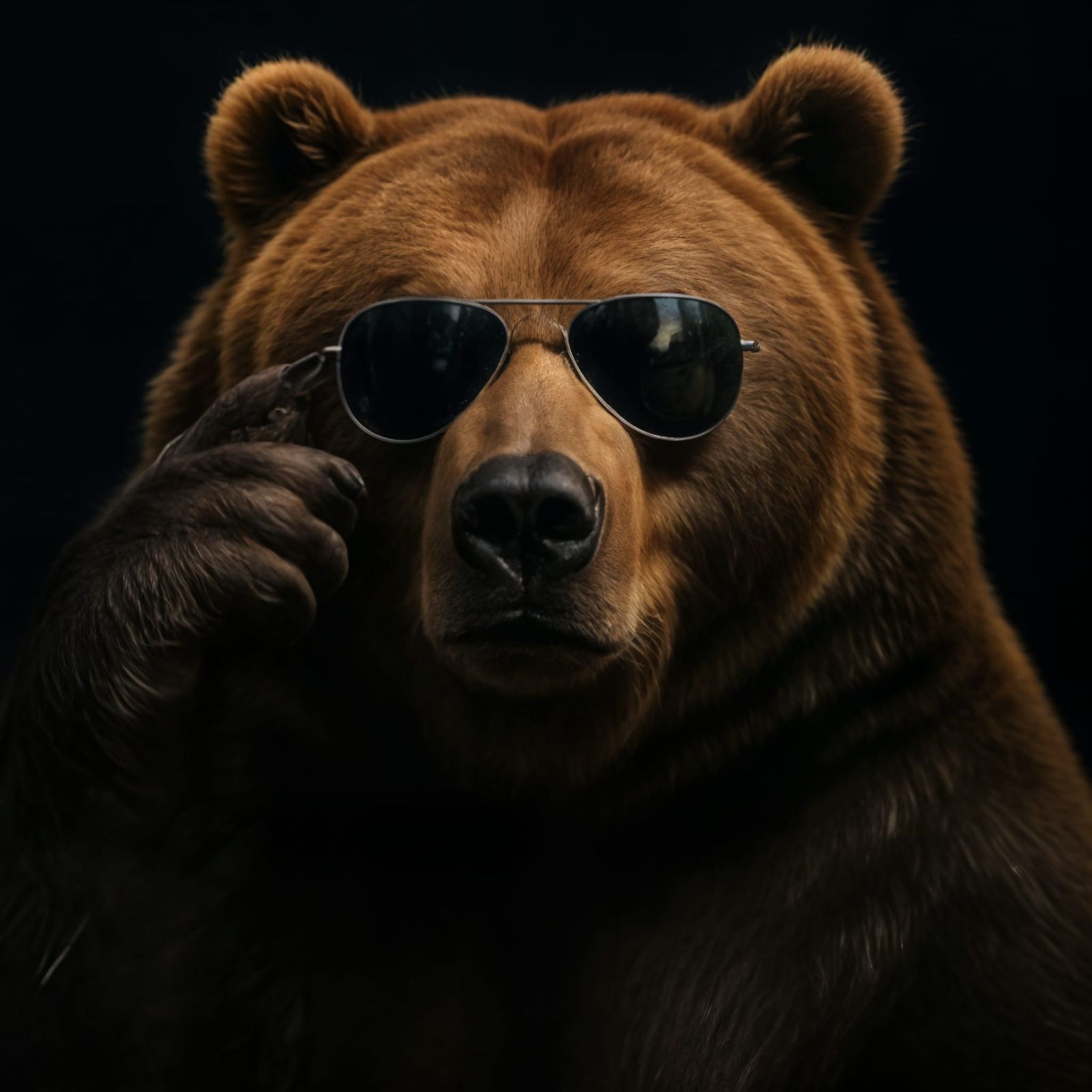 Cool Kodiak Bear Portrait in Sunglasses