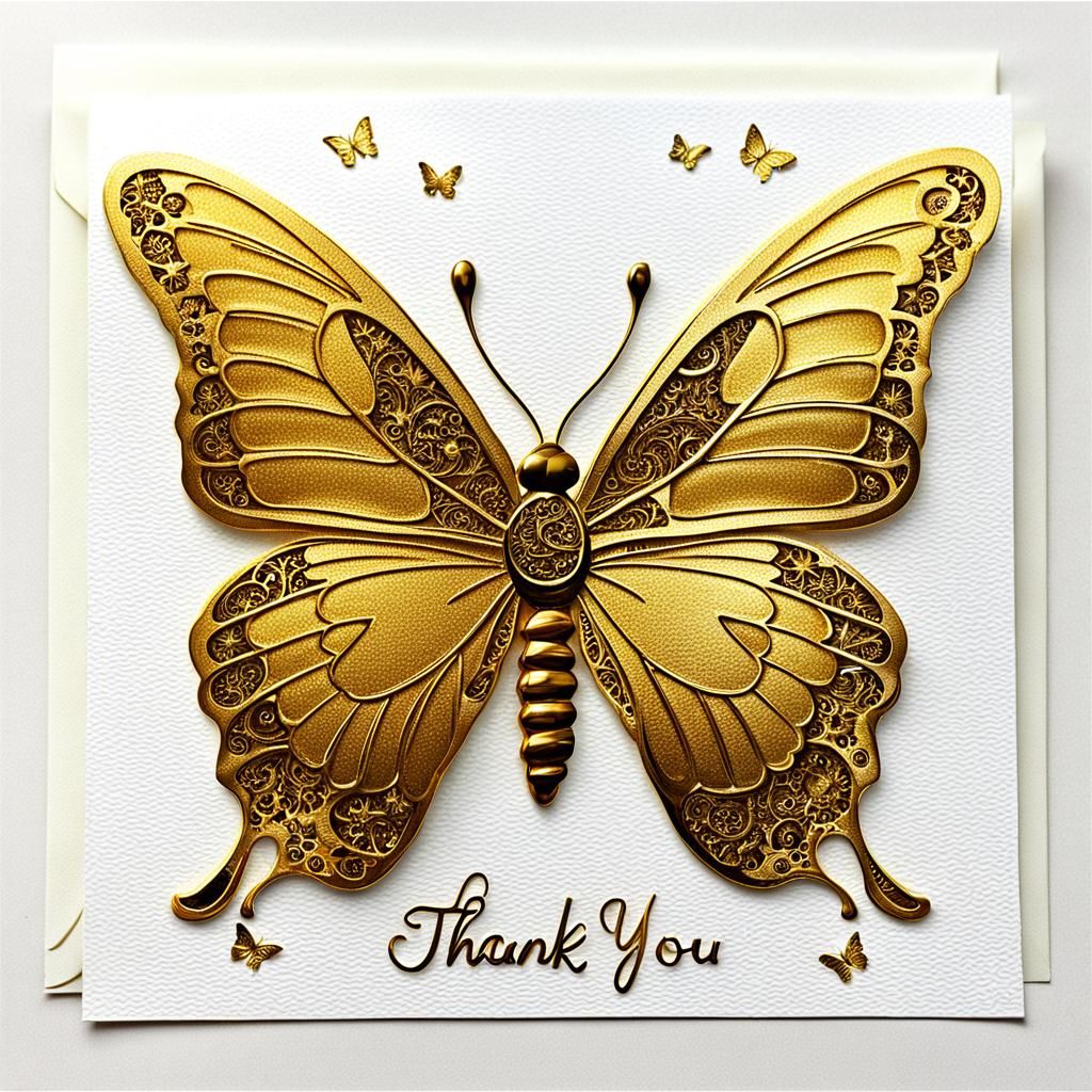 Golden Butterfly Thank You Image