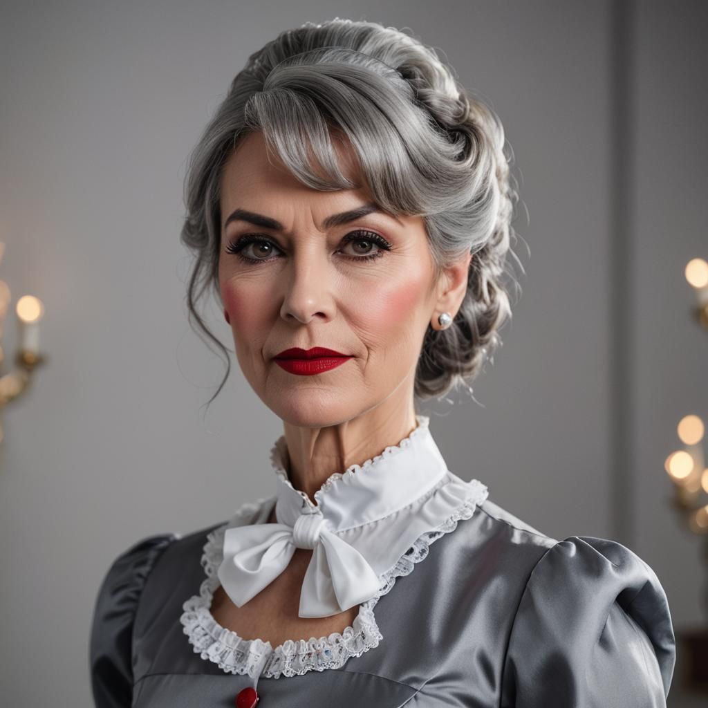 Luxury Woman in French Maid Outfit: Glamour Portrait