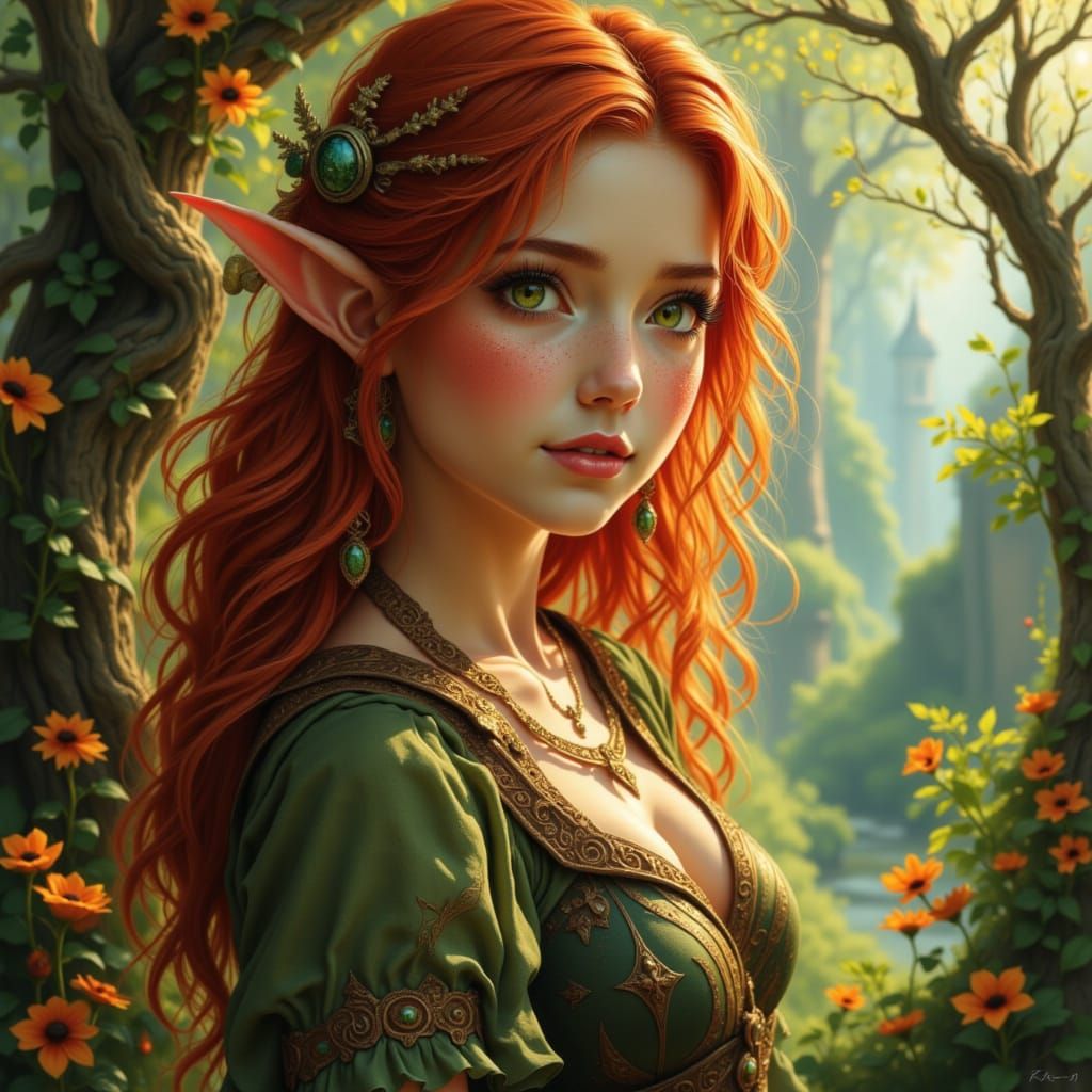 <lora:Automne dore:1.0> Portrait fantastique d'une jeune fem...