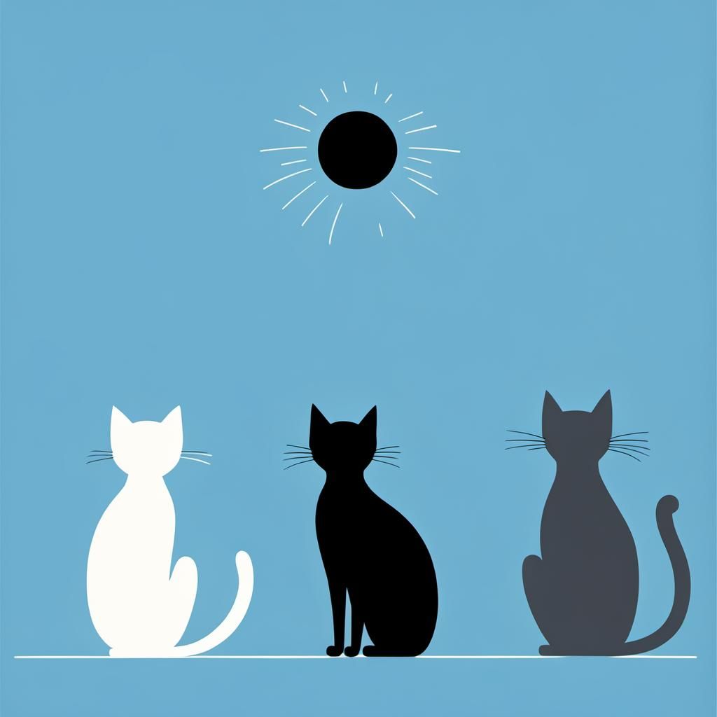 Mid-Century Modern Cat Poster in Saul Bass Style