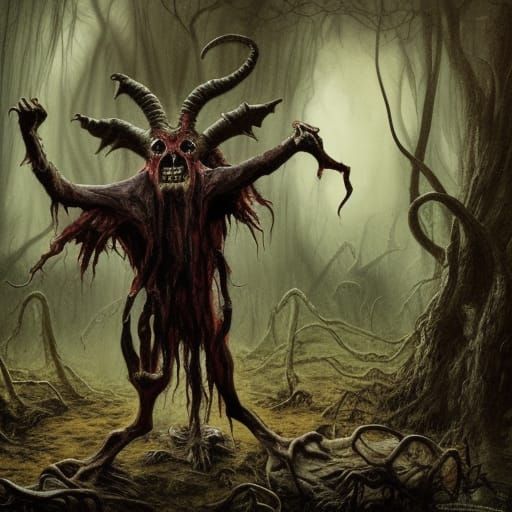 Monstrous Zombie Weregoat in Fungus Swamp