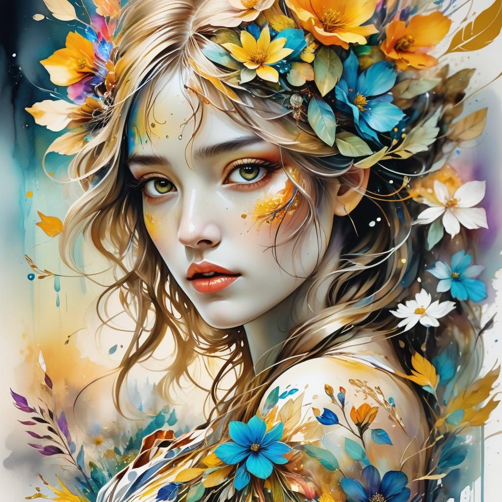 Watercolor Illustration in Pastel Golden Hour Colors