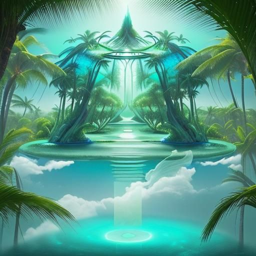 Ethereal and otherworldly, evoking a sense of paradise utopi...