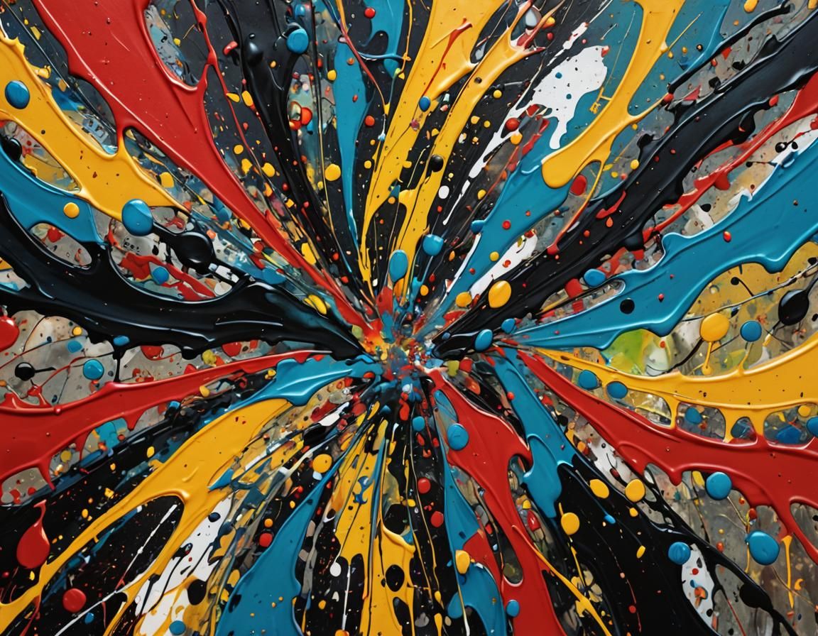 Dynamic Abstract Expressionism in Vivid Colors