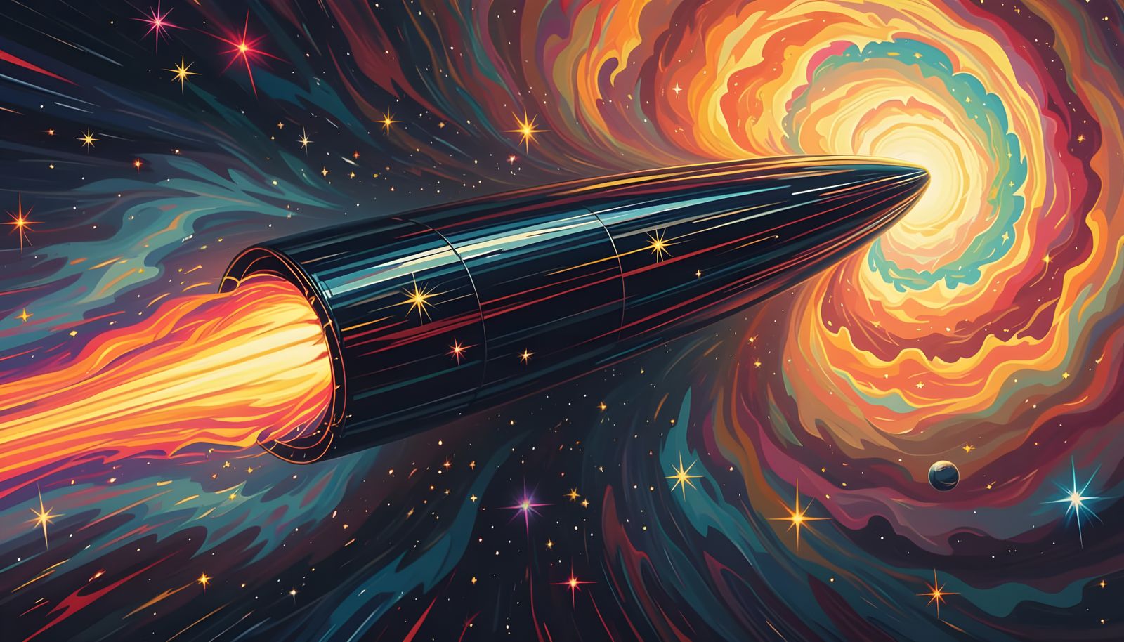 High-Velocity Cylinder Races Through Colorful Star Vortex