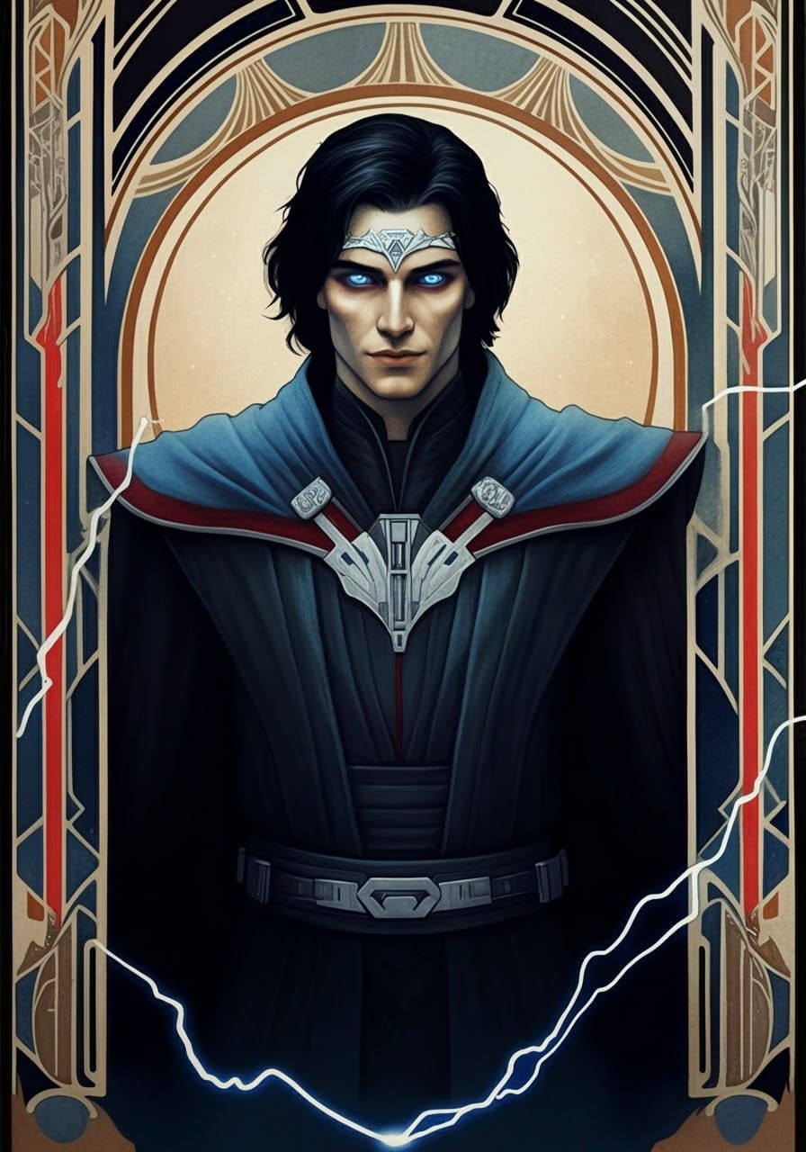 Art Deco Sith Lord Shoots Force-Lightning