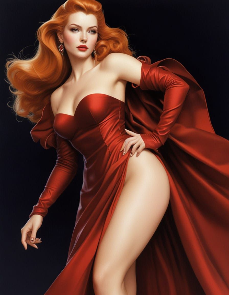 Glamorous Heroic Woman Portrait in Classic Art Style