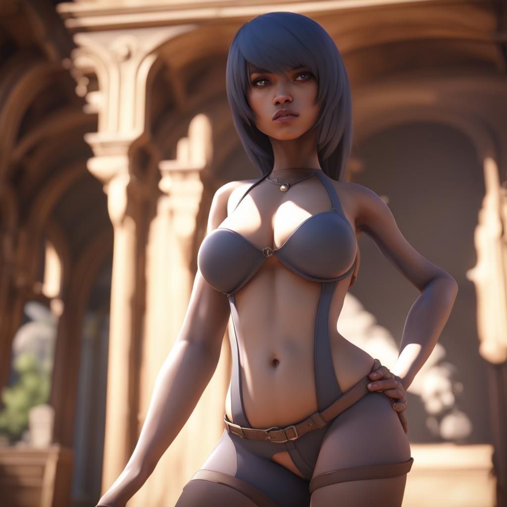 3D Render of Cameltoe with Shading Depth