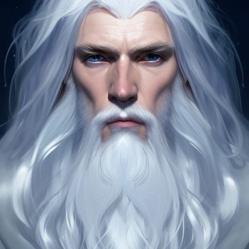 Elegant Snow Elf Wizard Portrait