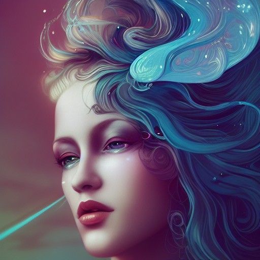 Portrait of a Blond Singer in Detailed Matte Painting Style