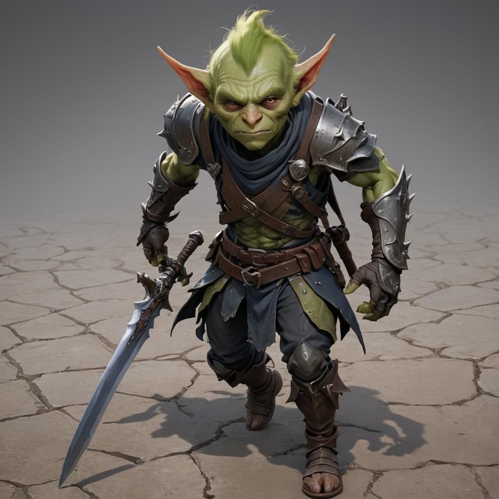 Kind Goblin Fighter in 3D Anime Art