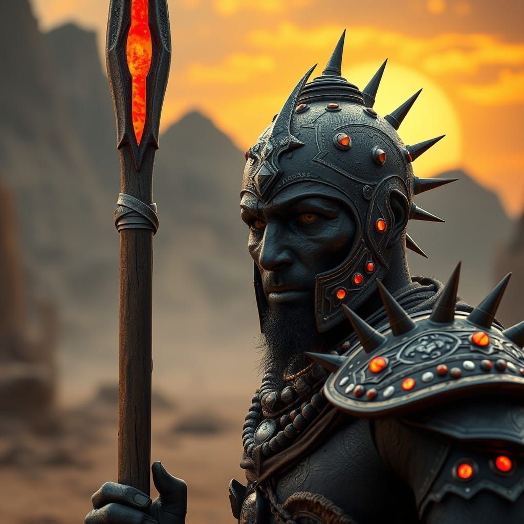 Dark Macabre Warrior in Triadic Armor