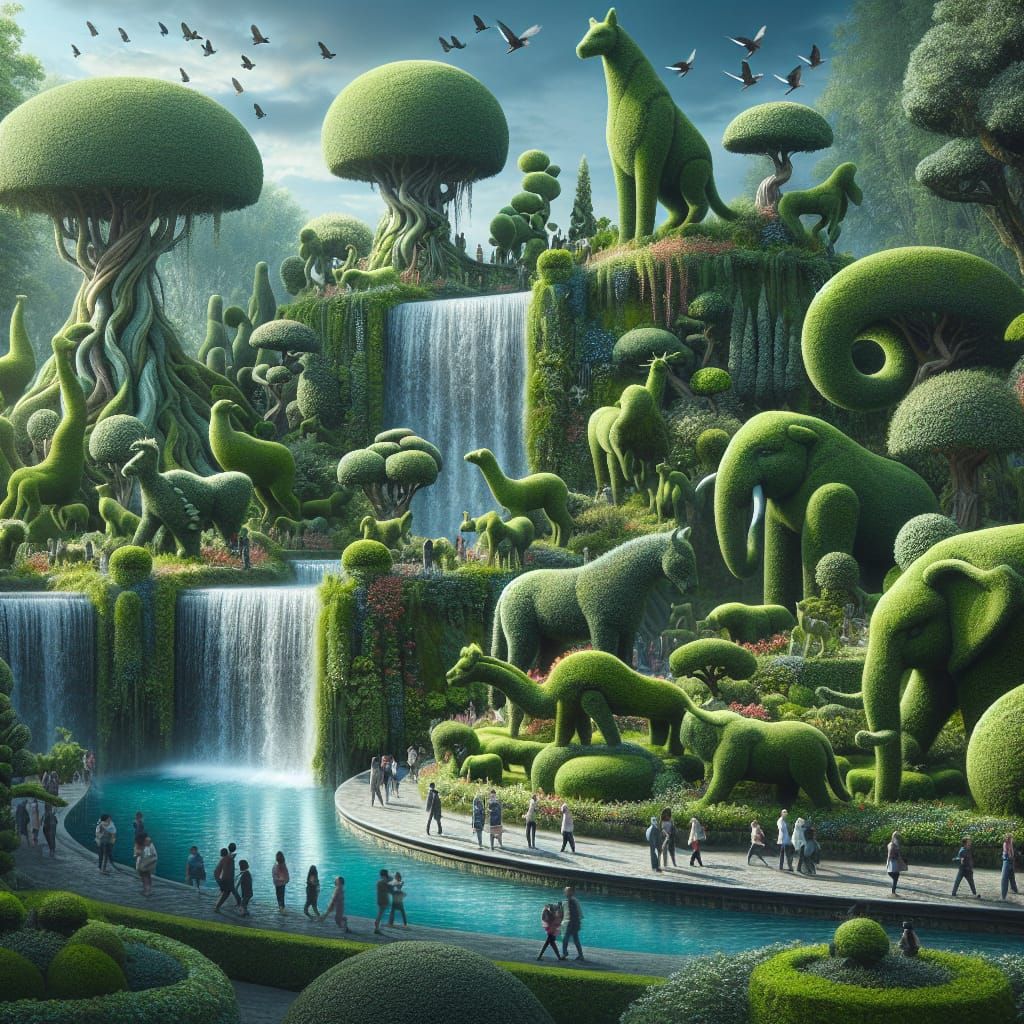 Topiary Zoo: A Digital Matte Painting