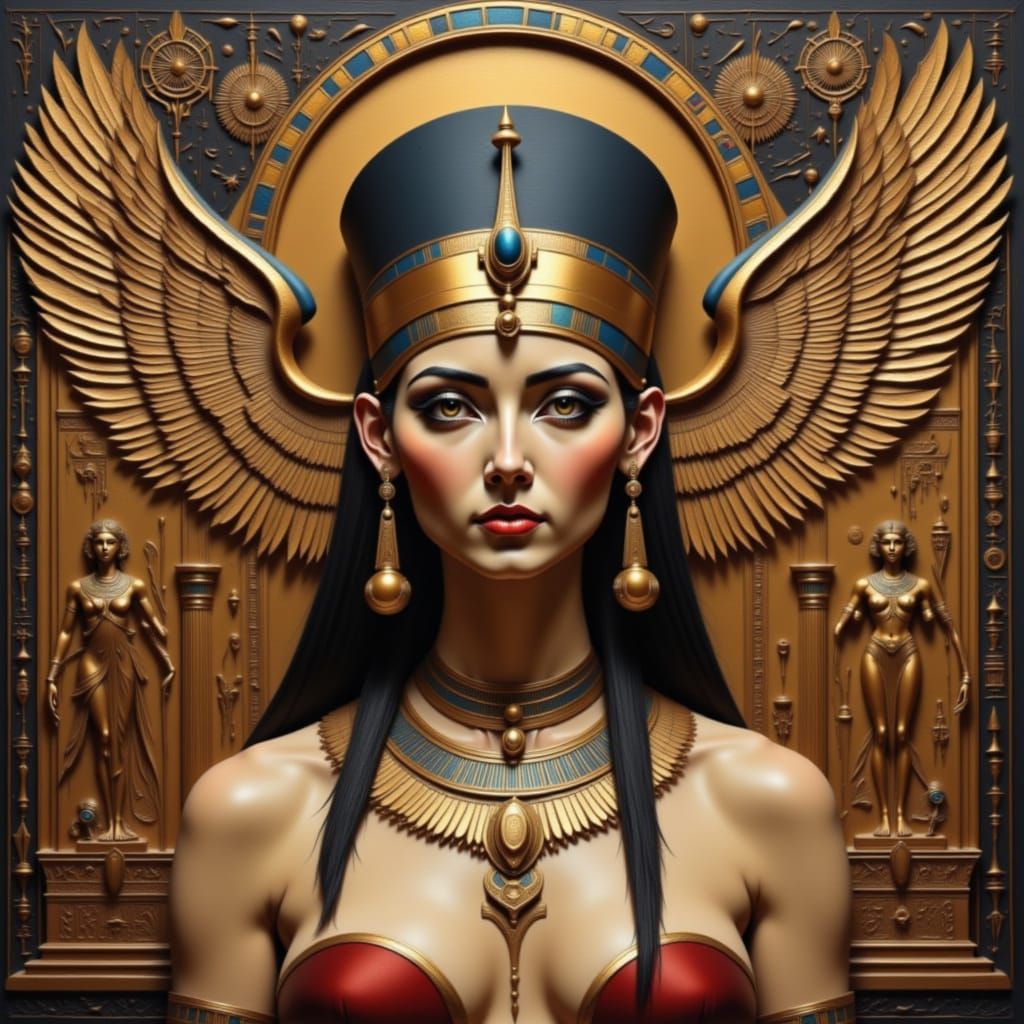 Ancient Egyptian Temple with Priestess