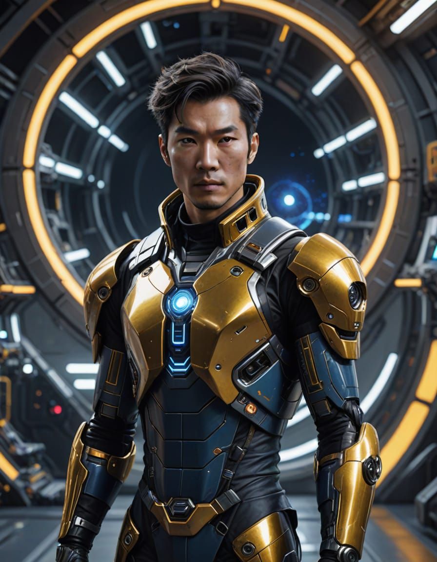 Stylish Space Traveler in Futuristic Attire