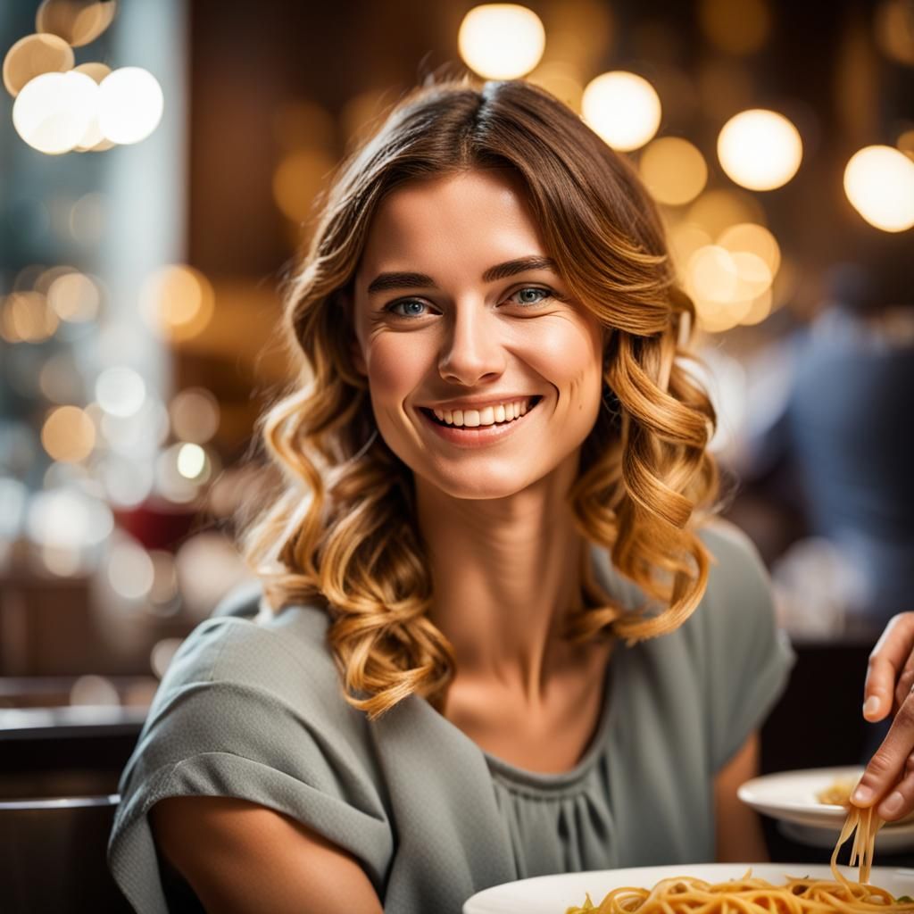 Bolognese Tagliatelle in Italian Restaurant, Bokeh