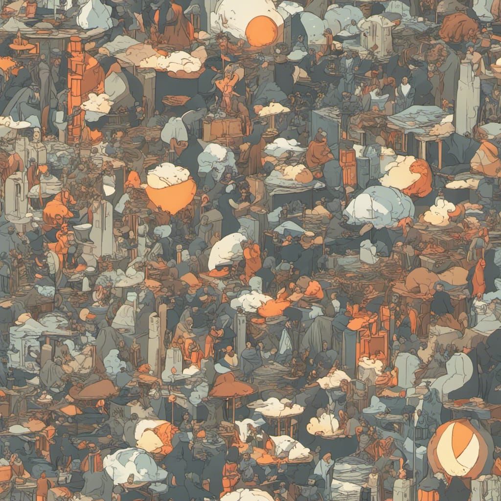 Lush Jungle Landscape in Postmodern Digital Illustration