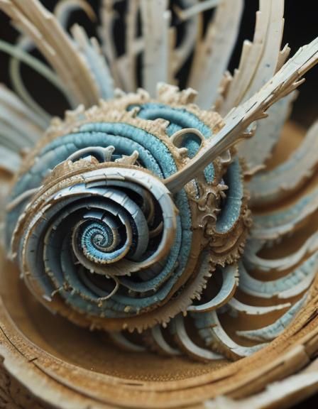 Hyperdetailed Spiral Fungus Close-Up