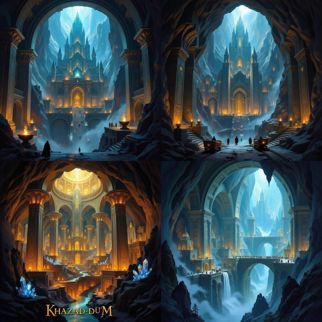 Majestic Khazad-dûm Digital Painting of Dwarven Kingdom