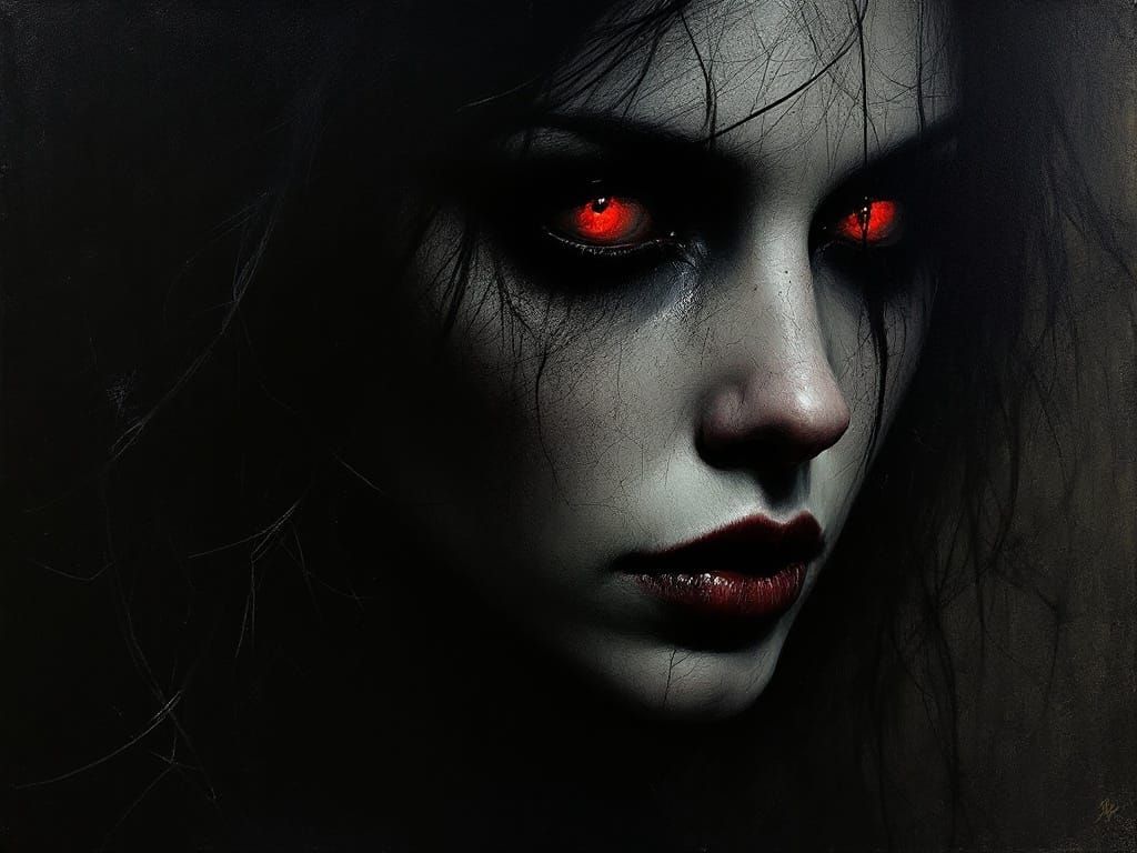 Hauntingly Beautiful Portrait in Mixed Media Oil