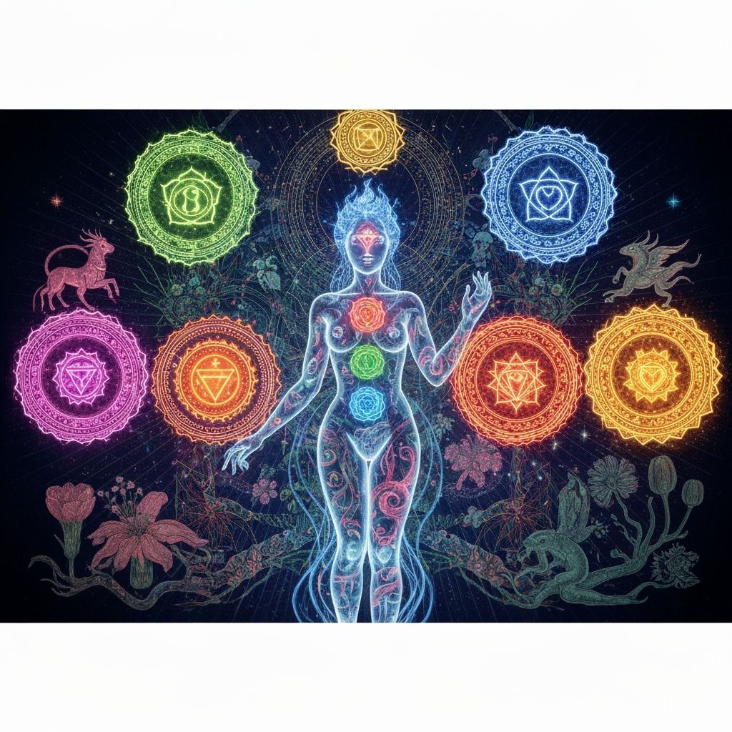 Luminous Chakras Mindscape in Ethereal Style