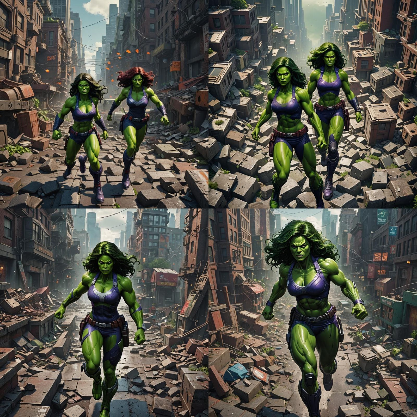 Detailed She-Hulk Fantasy Concept Art