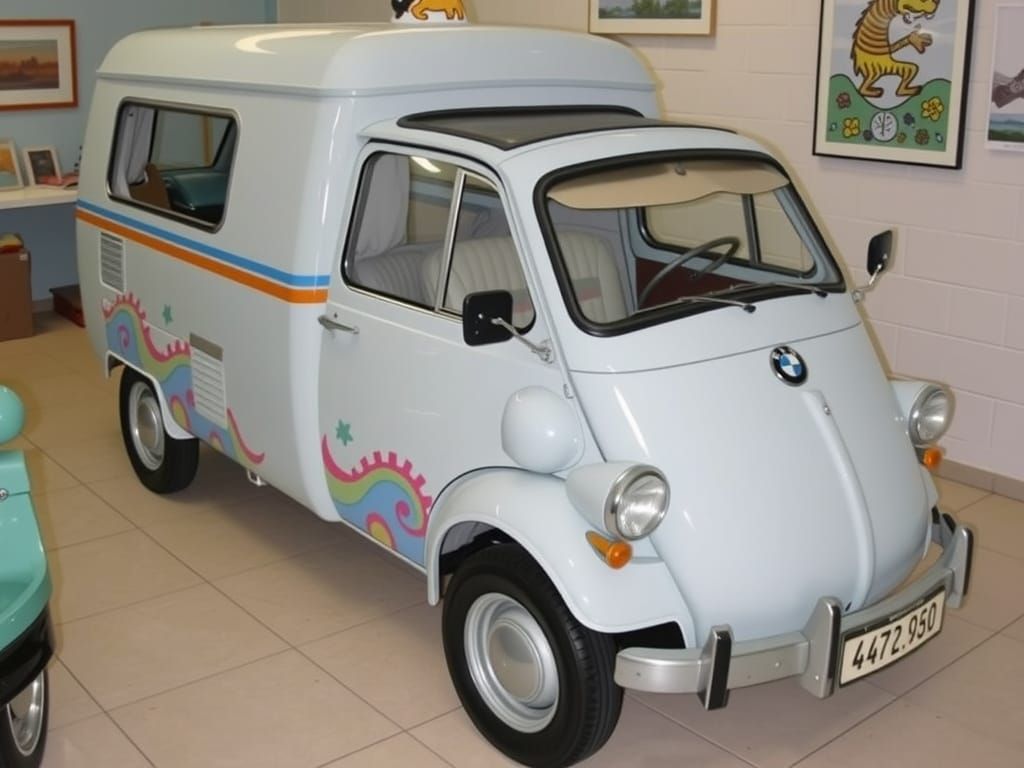 Retro Psychedelic BMW Isetta Van