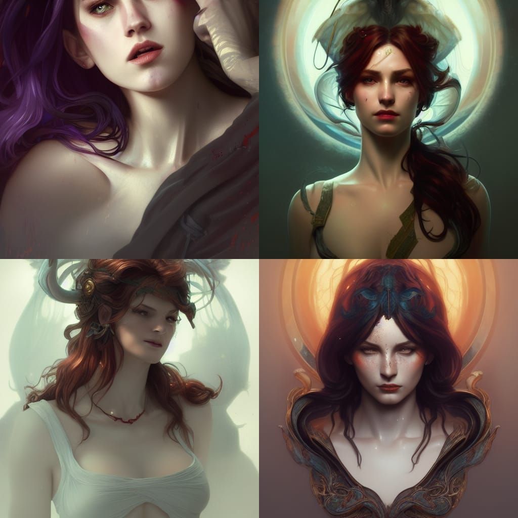 Lilith Portrait in Art Nouveau Style