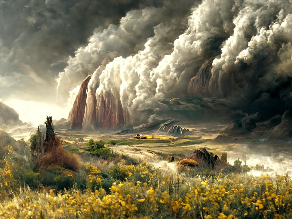 Epic Dust Storm Over Arid Valley