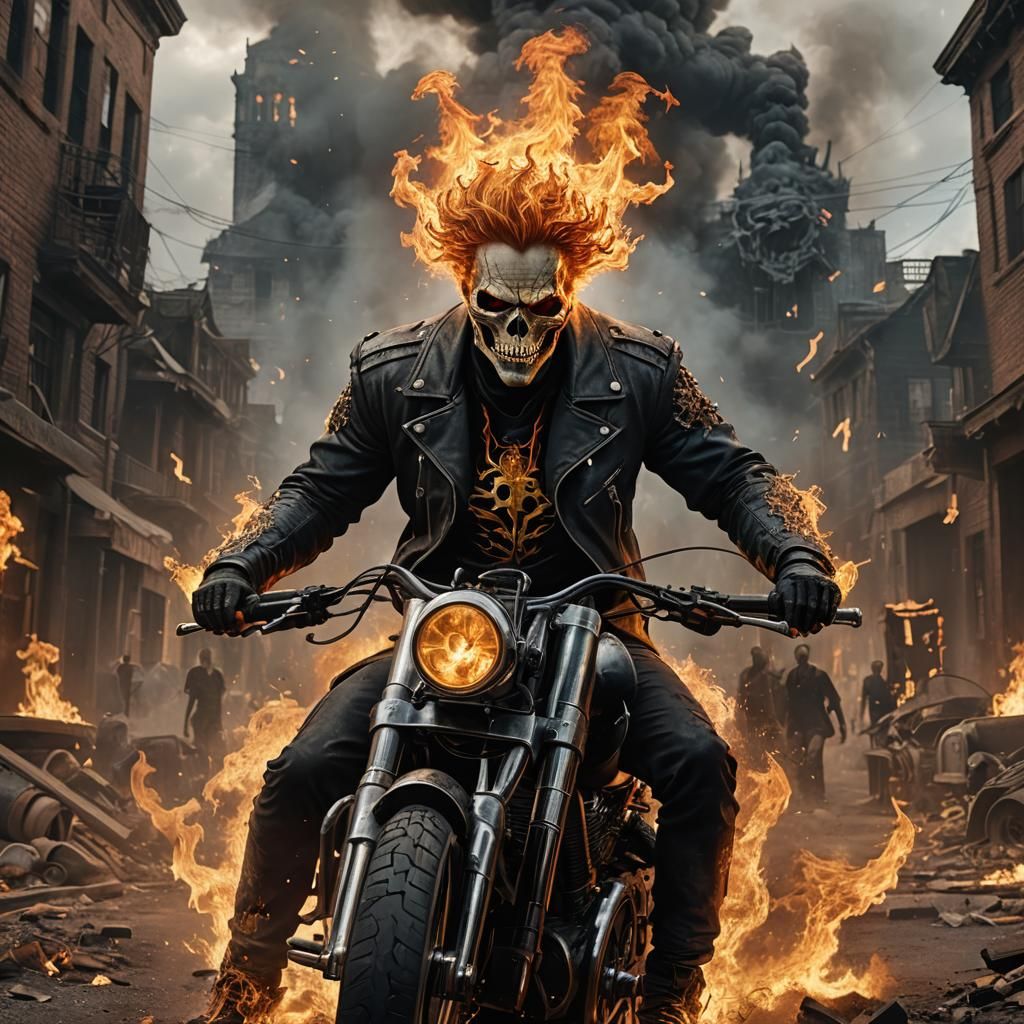 Ghost Rider: Johnny Blaze in Detailed Matte Painting