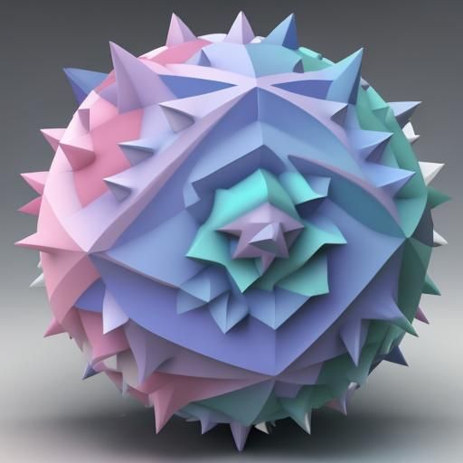 Pastel 3D Fractal Sphere Image