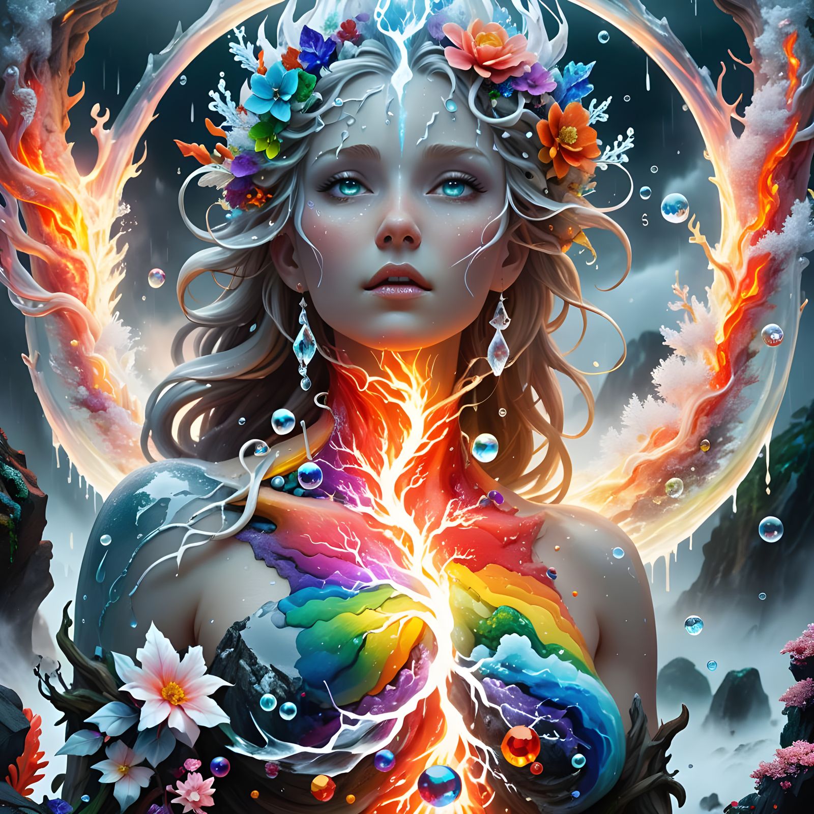 Elemental World: A Surreal Bioluminescent Landscape