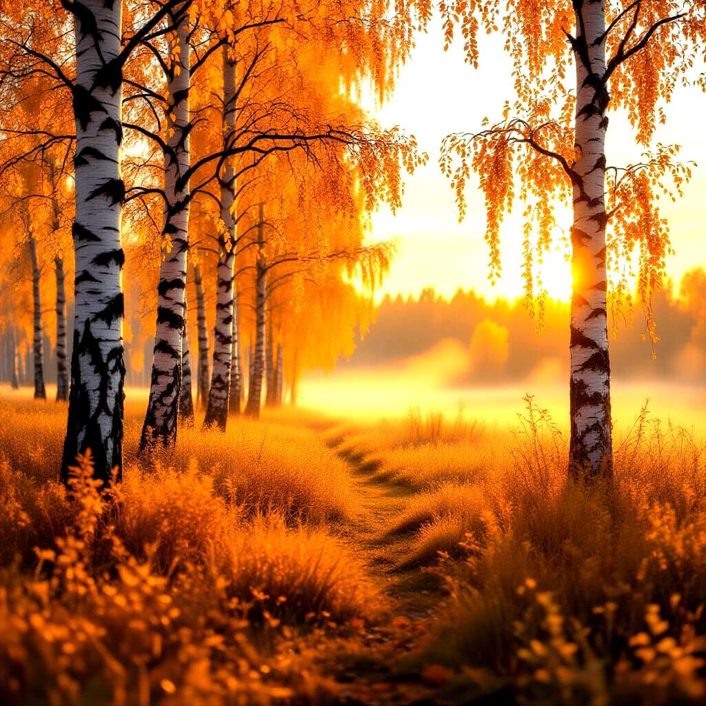 Photorealistic Scene Awaiting Indian Summer