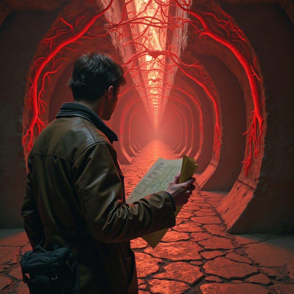 Travel Guide Stands at the Intersection of Heart Pathways in...