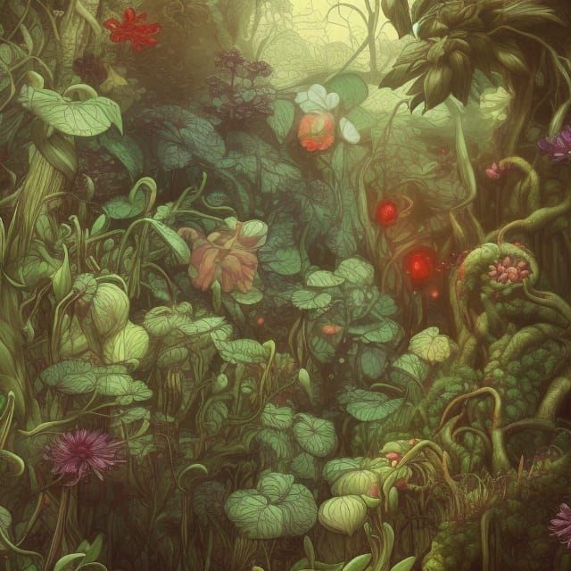 Surreal Plants in Fantasy Horror Concept Art