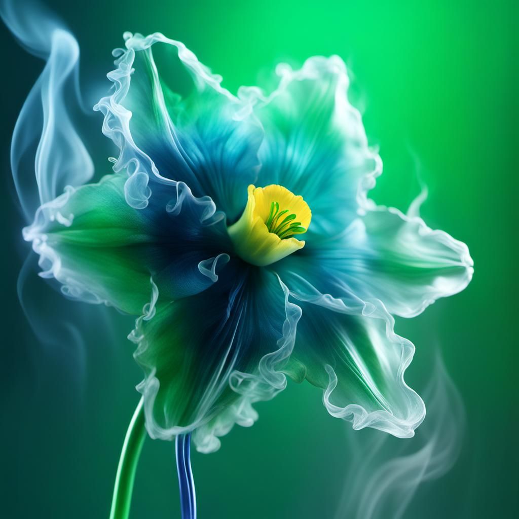 Ghostly Smoke Daffodil: Miki Asai Macro Photography