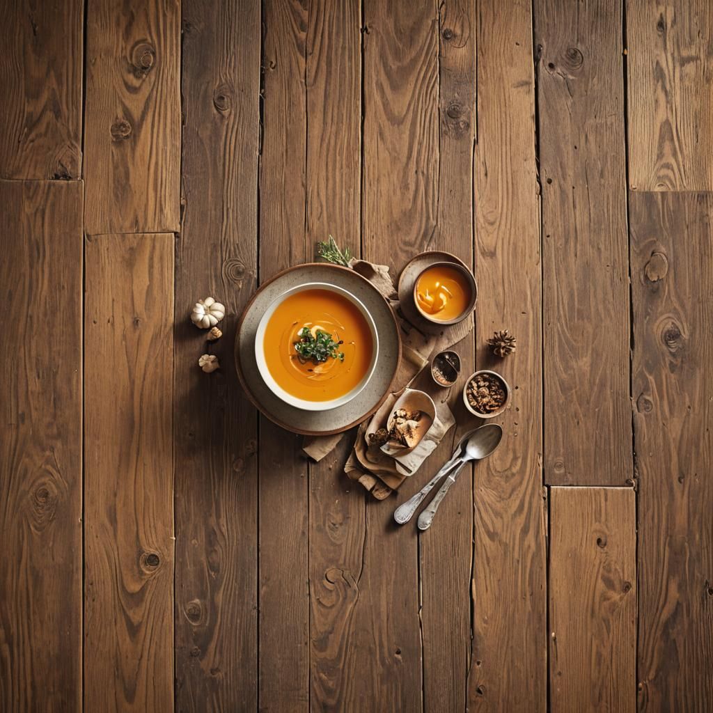 Butternut Squash Soup in Golden Light